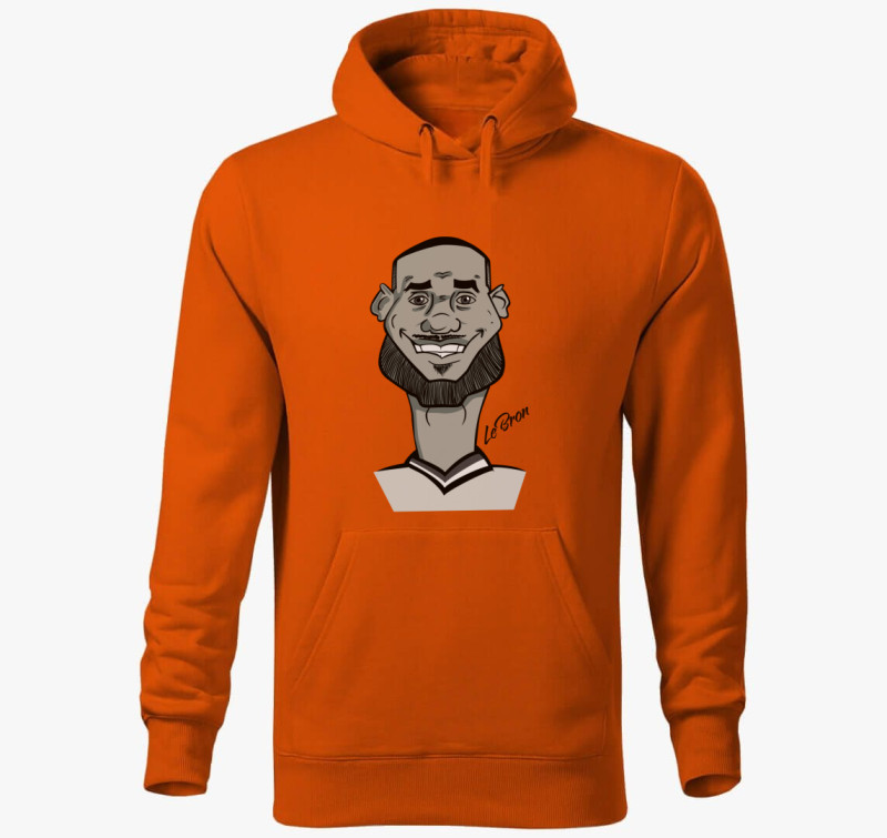 LeBron caricature kapucnis pulóver — Narancssárga
