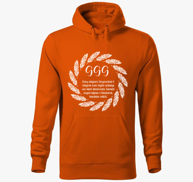 999 angyali szám kapucnis pulóver — Narancssárga