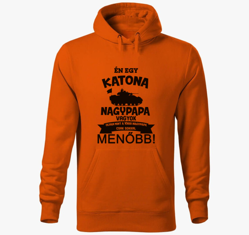 Katona nagypapa kapucnis pulóver — Narancssárga