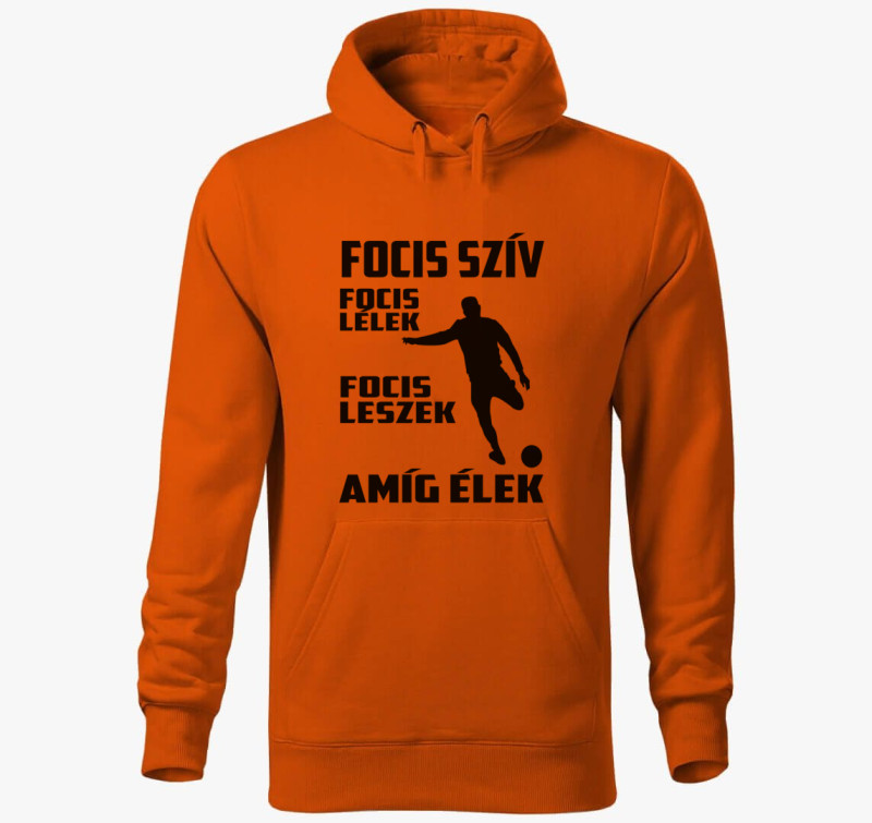 Focis lélek kapucnis pulóver — Narancssárga