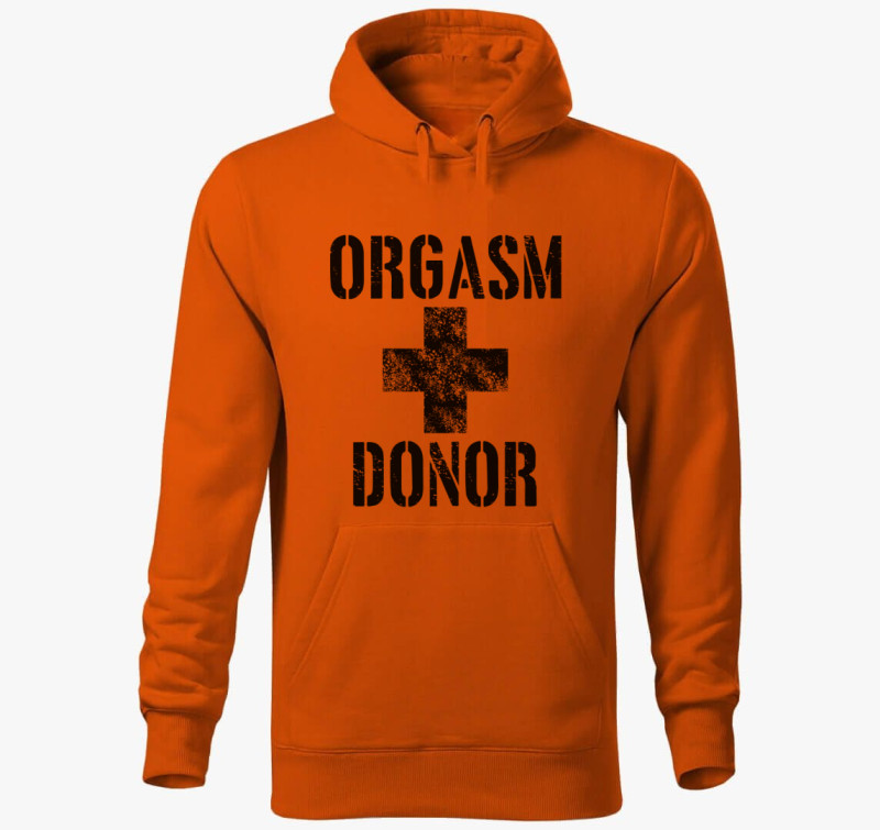 Amerikai pite orgasm donor kapucnis pulóver — Narancssárga