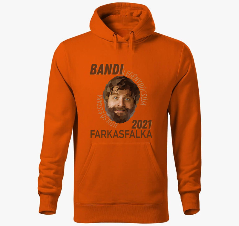 Farkasfalka legénybúcsús kapucnis pulóver — Narancssárga