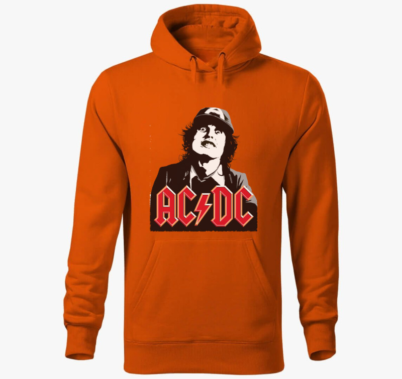 ACDC - Angus Young Face kapucnis pulóver — Narancssárga