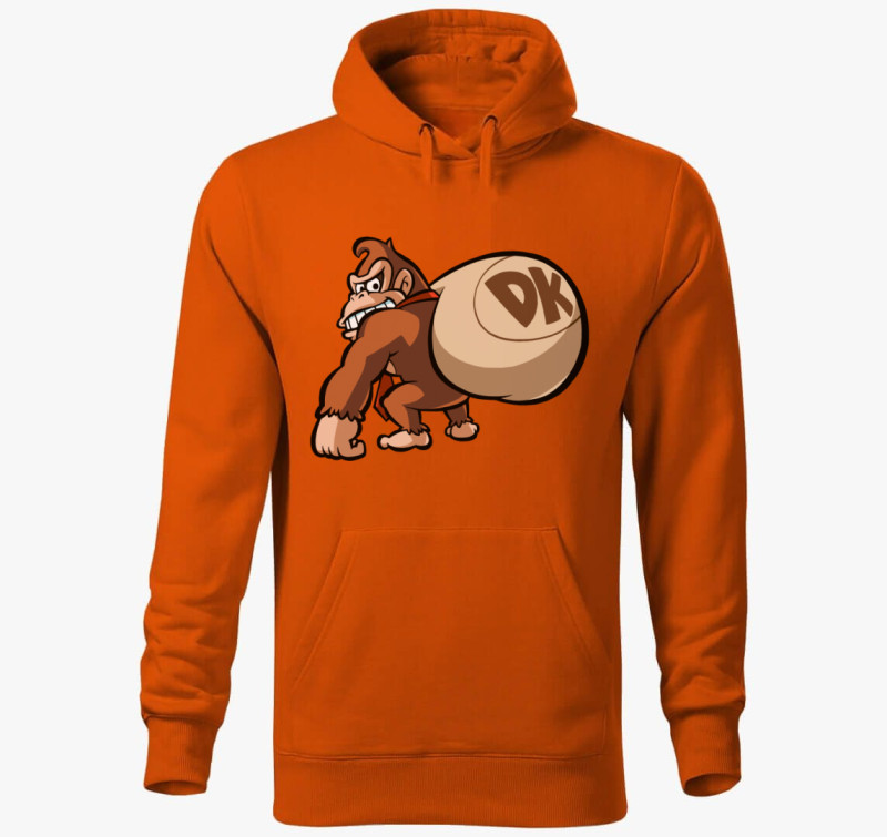 Donkey Kong kapucnis pulóver — Narancssárga