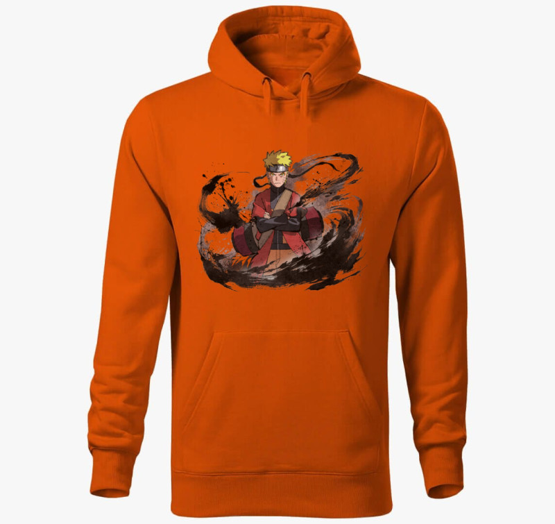 Naruto Art kapucnis pulóver — Narancssárga