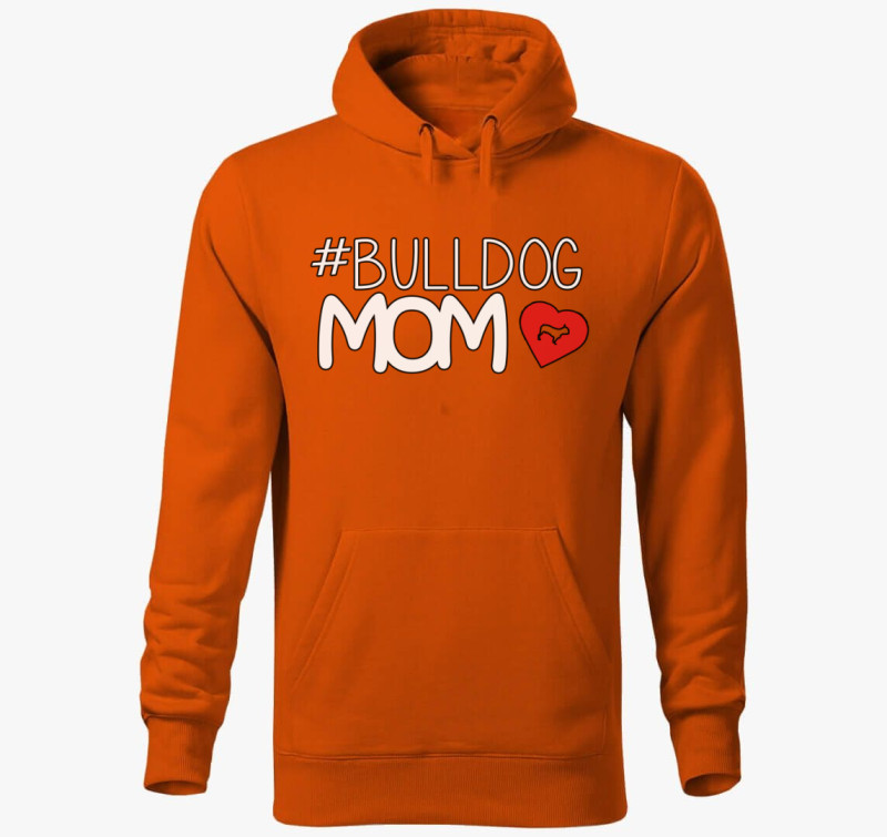 Bulldog Mom kapucnis pulóver — Narancssárga