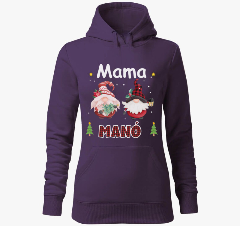 Mama karácsonyi manó kapucnis pulóver — Lila