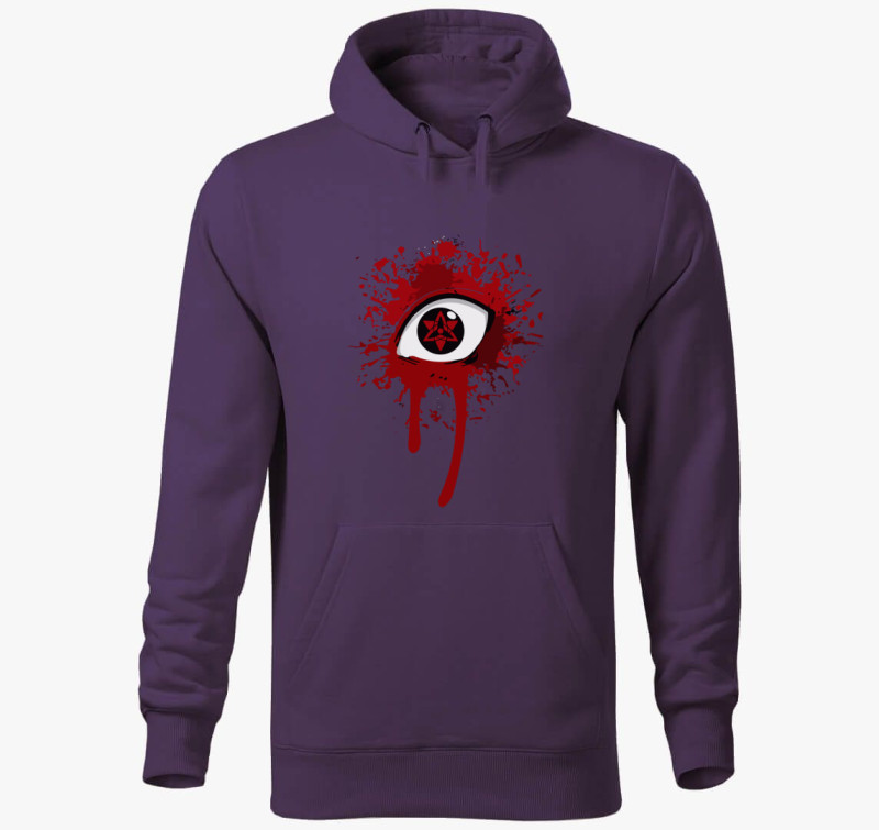 Uchiha mangekyou sharingan naruto kapucnis pulóver — Lila