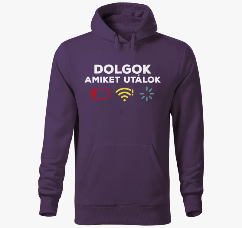 Dolgok amiket utálok  vicces kapucnis pulóver — Lila
