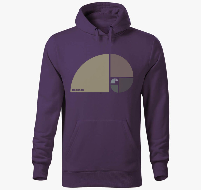 Fibonacci aranymetszés design kapucnis pulóver — Lila