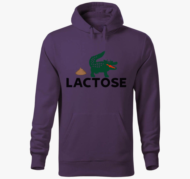Vicces Lactose kapucnis pulóver — Lila