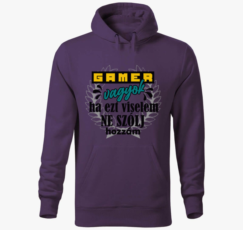 Gamer vagyok kapucnis pulóver — Lila