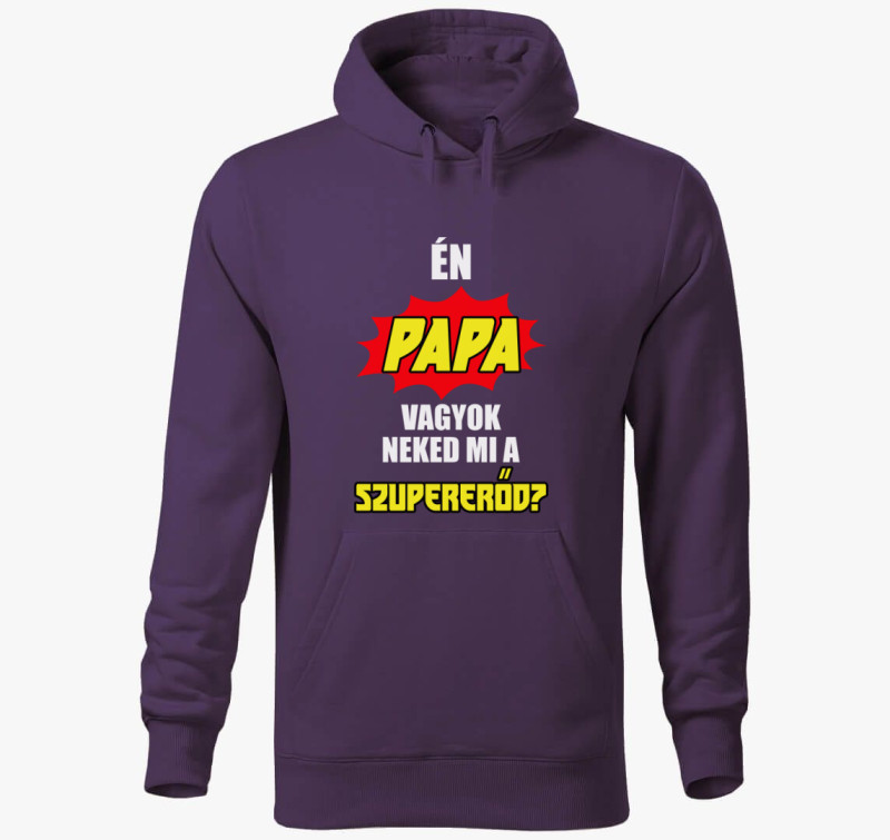 Én papa vagyok neked mi a szupererőd? kapucnis pulóver — Lila