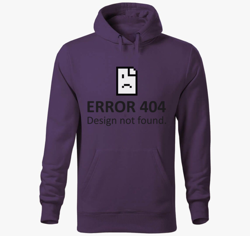 Error 404 Design Not Found kapucnis pulóver — Lila