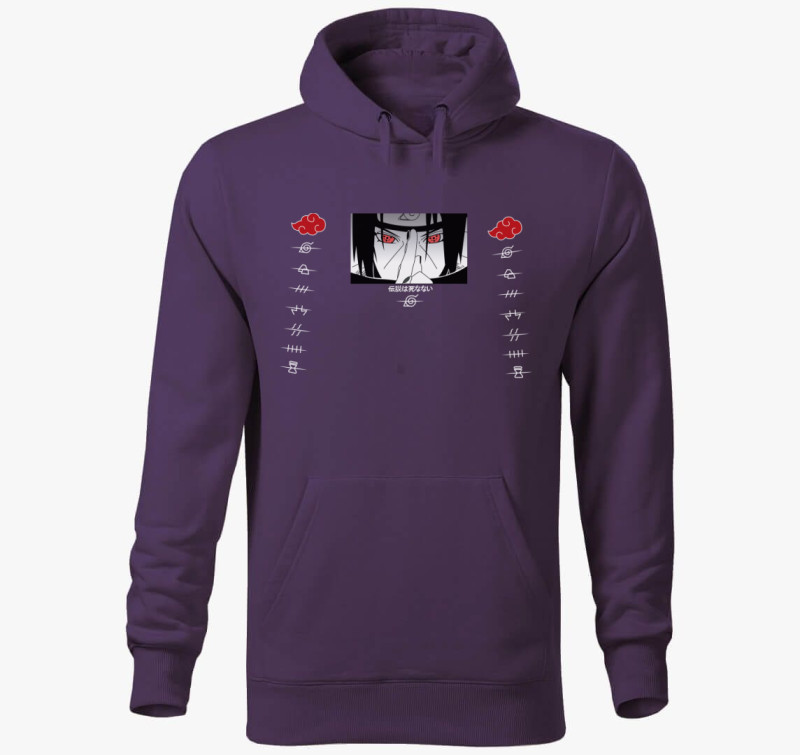 Itachi anime kapucnis pulóver — Lila