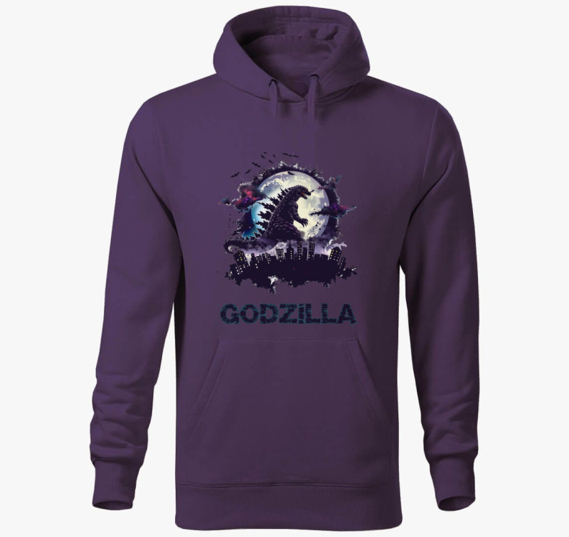 Godzilla a városban kapucnis pulóver — Lila