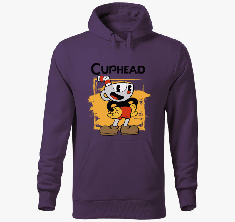 Cuphead kapucnis pulóver — Lila
