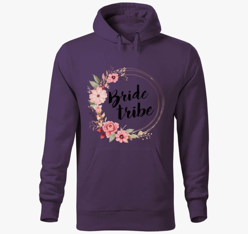 Bride tribe virágos kapucnis pulóver — Lila