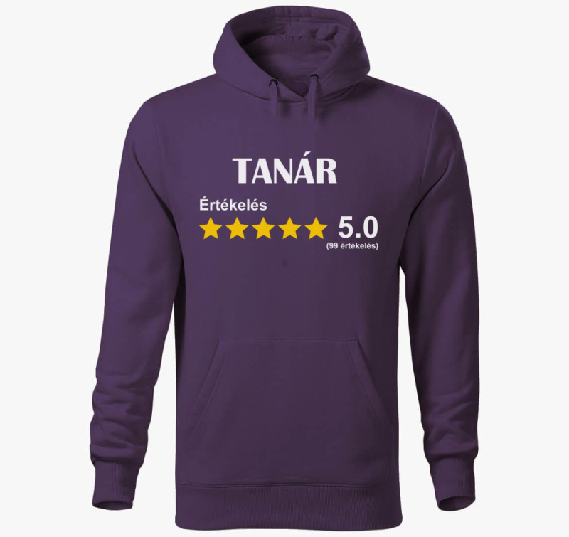 Tanár értékelős kapucnis pulóver — Lila