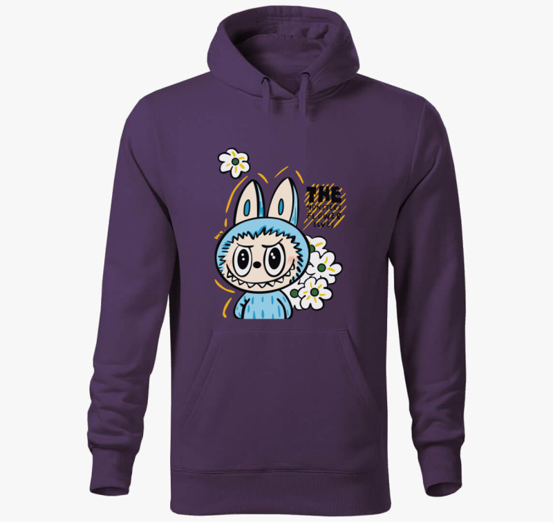 The monster-flower elves labubu kapucnis pulóver — Lila