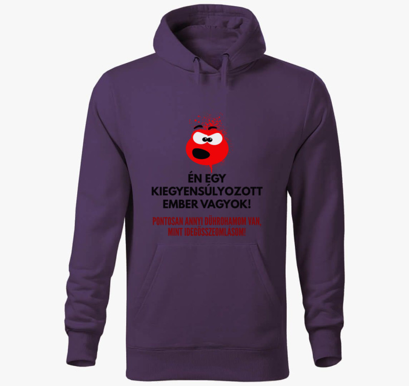 Kiegyensúlyozott kapucnis pulóver — Lila
