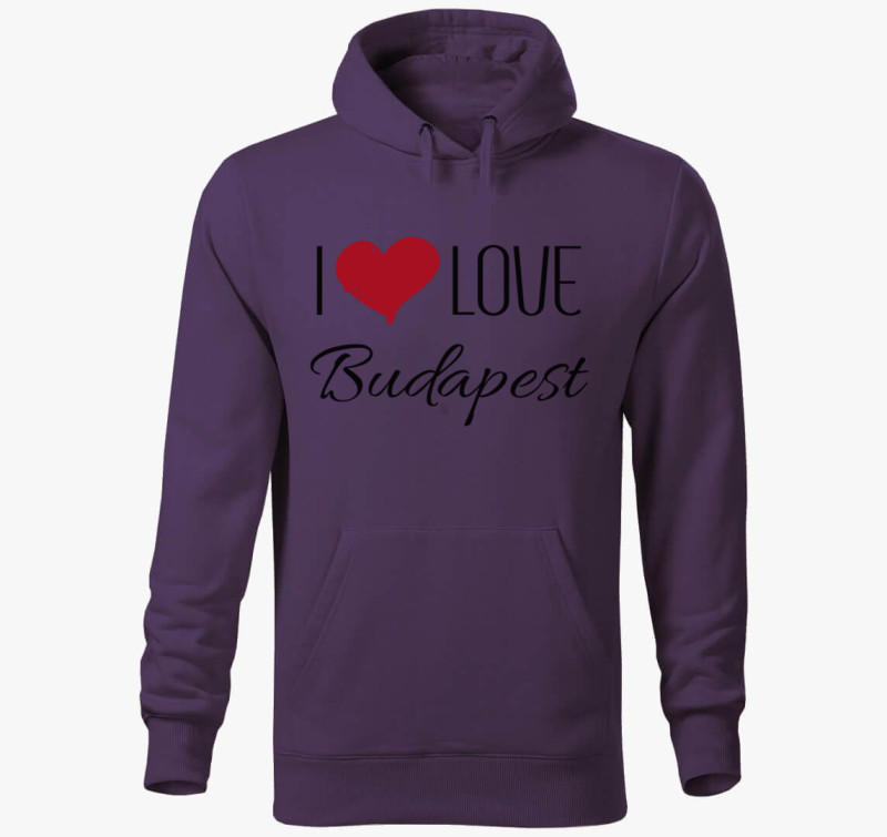 I love Budapest kapucnis pulóver — Lila