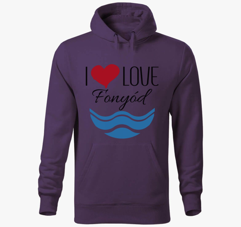 I love Fonyód kapucnis pulóver — Lila