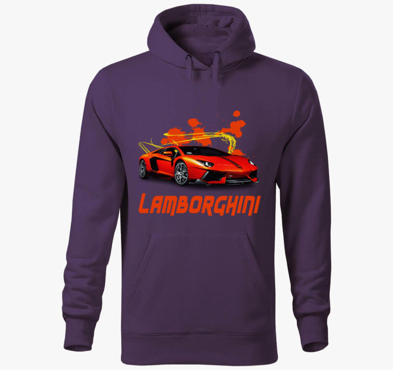 Orange Lamborghini kapucnis pulóver — Lila