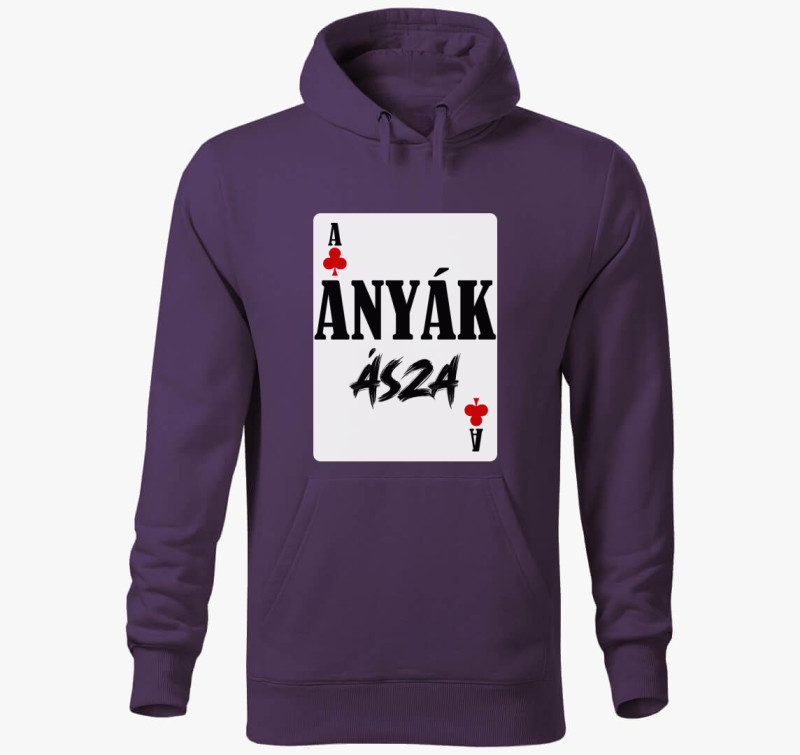 Anyák ásza kártyás kapucnis pulóver — Lila