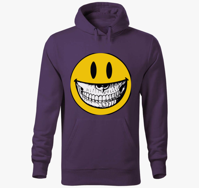Koponyás smiley kapucnis pulóver — Lila