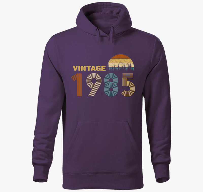 Vintage születésnapos kapucnis pulóver — Lila