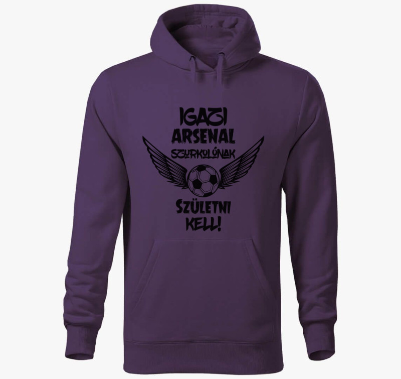 Arsenal szurkoló kapucnis pulóver — Lila