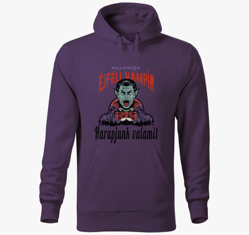 Éjféli vámpír halloweeni kapucnis pulóver — Lila