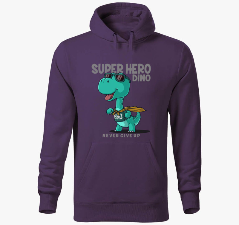 Dino Hero kapucnis pulóver — Lila