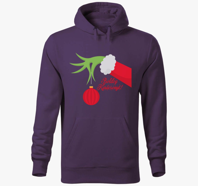 Boldog karácsonyt Grinch kapucnis pulóver — Lila