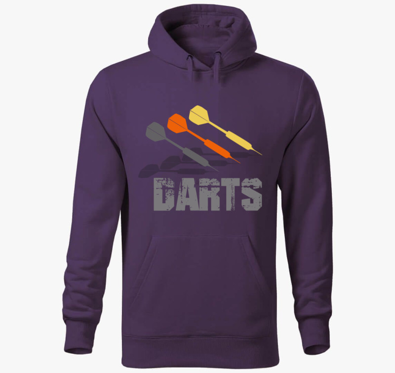 Darts mintás kapucnis pulóver — Lila