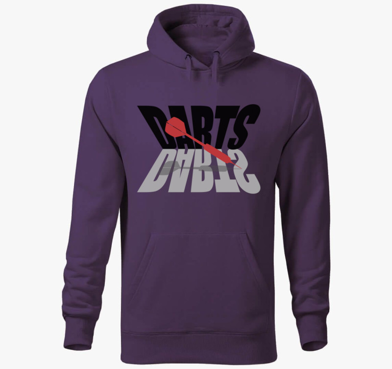 Darts feliratos kapucnis pulóver — Lila