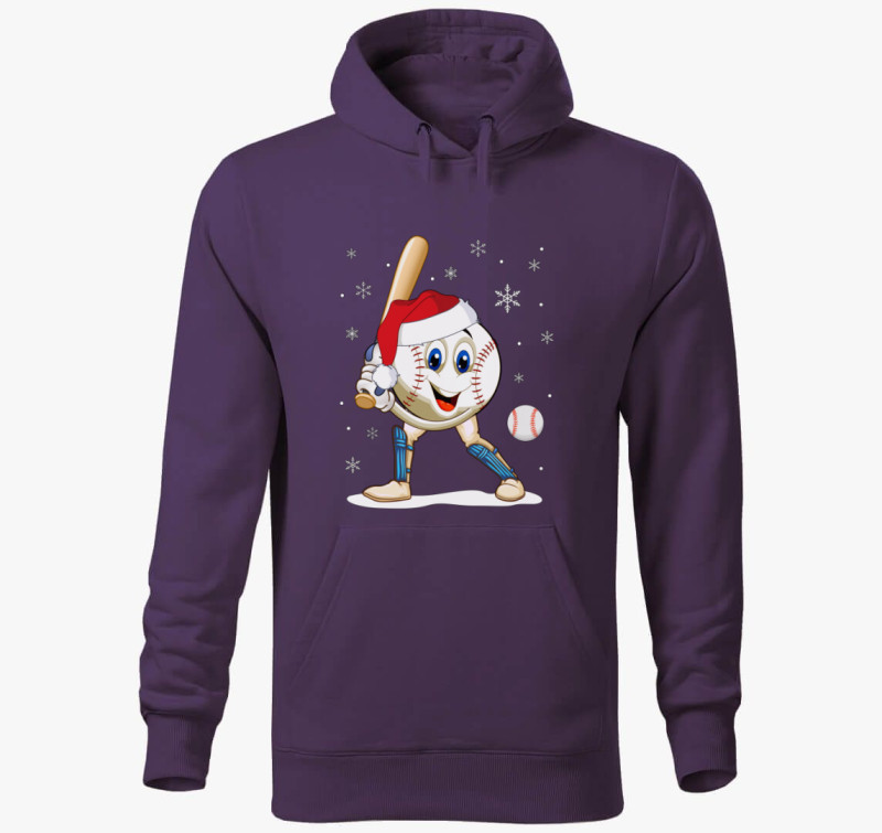 Karácsonyi baseball labda kapucnis pulóver — Lila