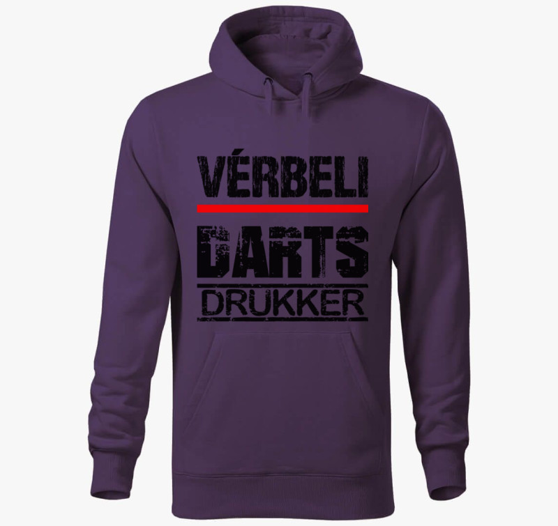 Vérbeli darts drukker kapucnis pulóver — Lila