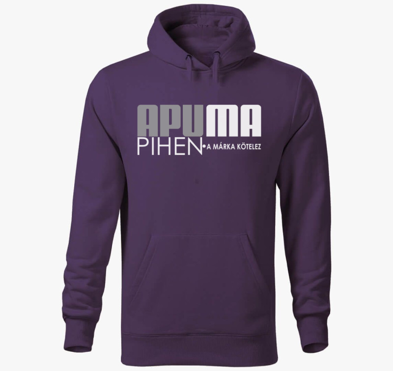 Apuma pihen márkás kapucnis pulóver — Lila