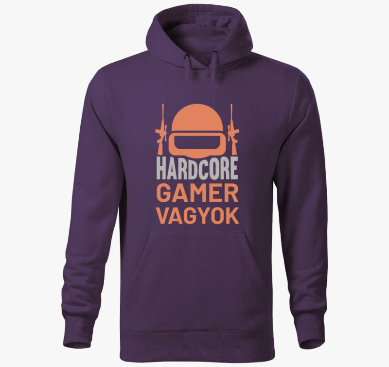 Hardcore gamer vagyok kapucnis pulóver — Lila