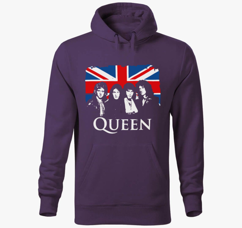 Queen kapucnis pulóver — Lila