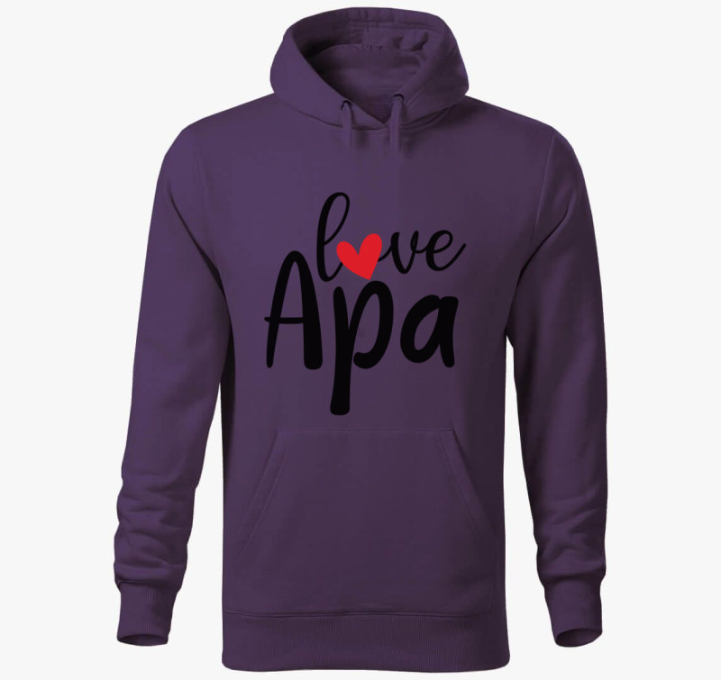 Love Apa kapucnis pulóver — Lila