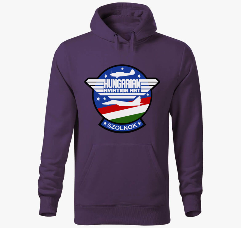 Hungarian Aviation Art Patch kapucnis pulóver — Lila