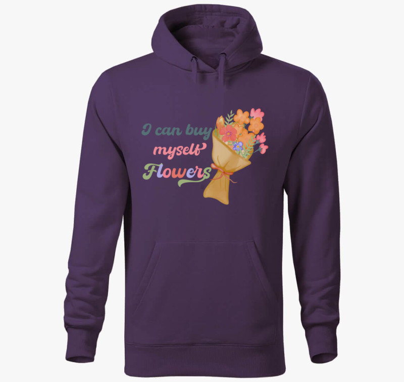I can buy myself flowers kapucnis pulóver — Lila