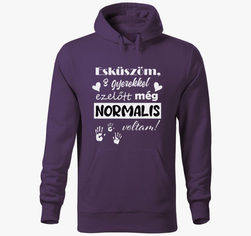 Esküszöm, normális voltam kapucnis pulóver — Lila