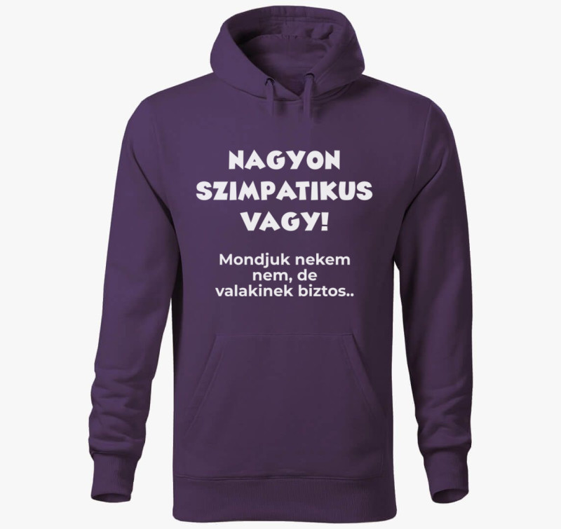 Nagyon szimpatikus vagy vicces kapucnis pulóver — Lila