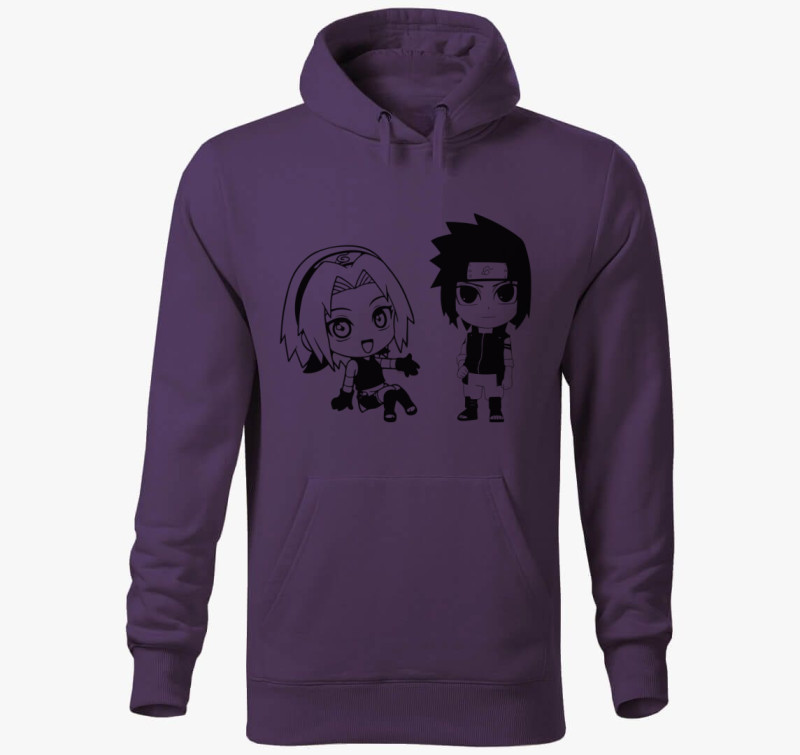 Anime karakterek kapucnis pulóver — Lila