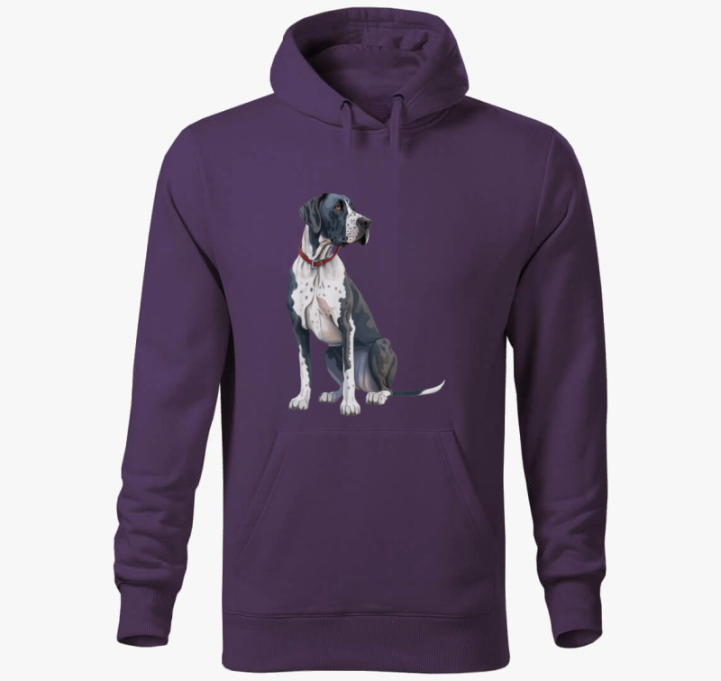 Dán dog kapucnis pulóver — Lila
