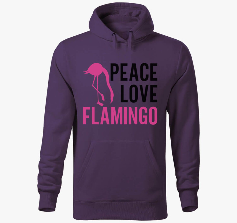 Flamingo peace kapucnis pulóver — Lila